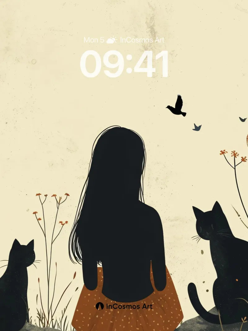 Silhouetted Stillness Wallpaper with Whispers of Flight