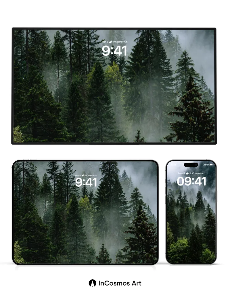 Whispering Pine Wallpaper with Mist Veil