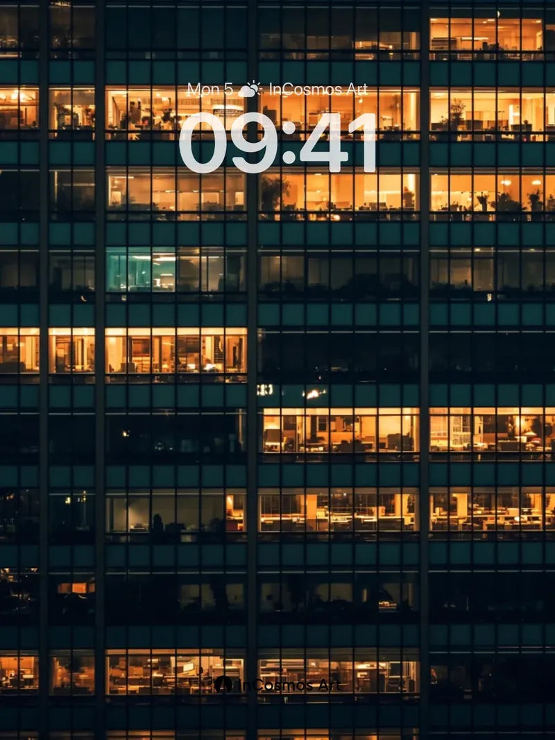 Urban Pulse Wallpaper with Warm Glass Veins