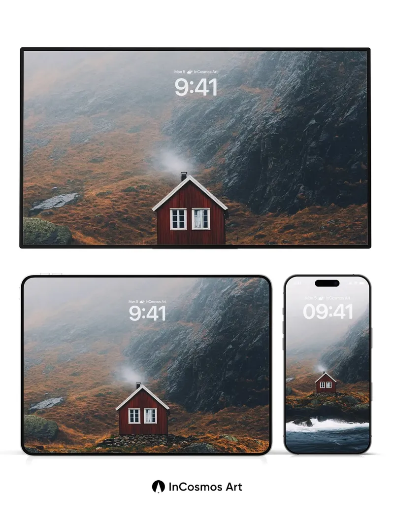 Whispering Cove Wallpaper with Smoldering Chimney