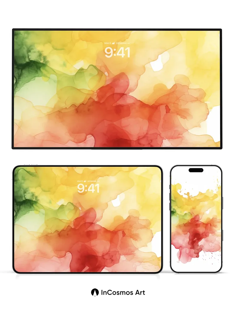 Crimson Bloom Wallpaper with Golden Haze