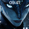 Cobalt Veil Wallpaper with Bioluminescent Scales wallpaper for iPhone, iPad & Mac