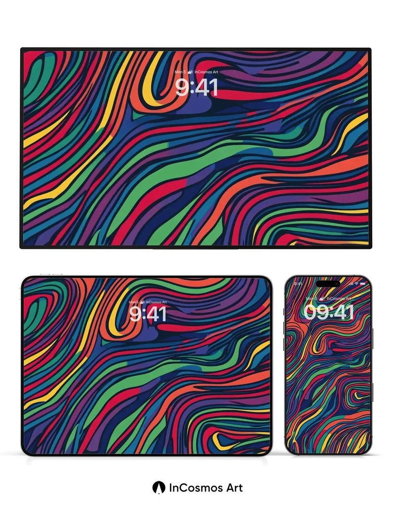 Psychedelic Swirl Wallpaper with Liquid Light