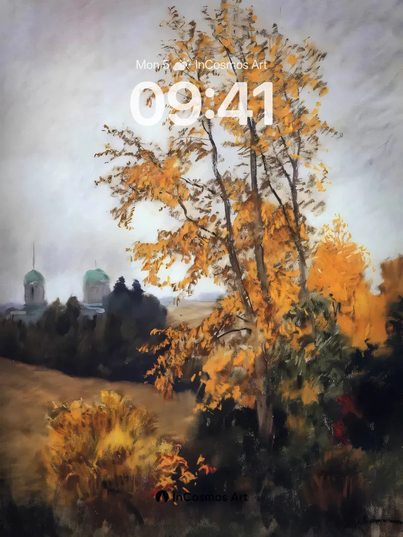 Autumn Hush Wallpaper with Distant Spires