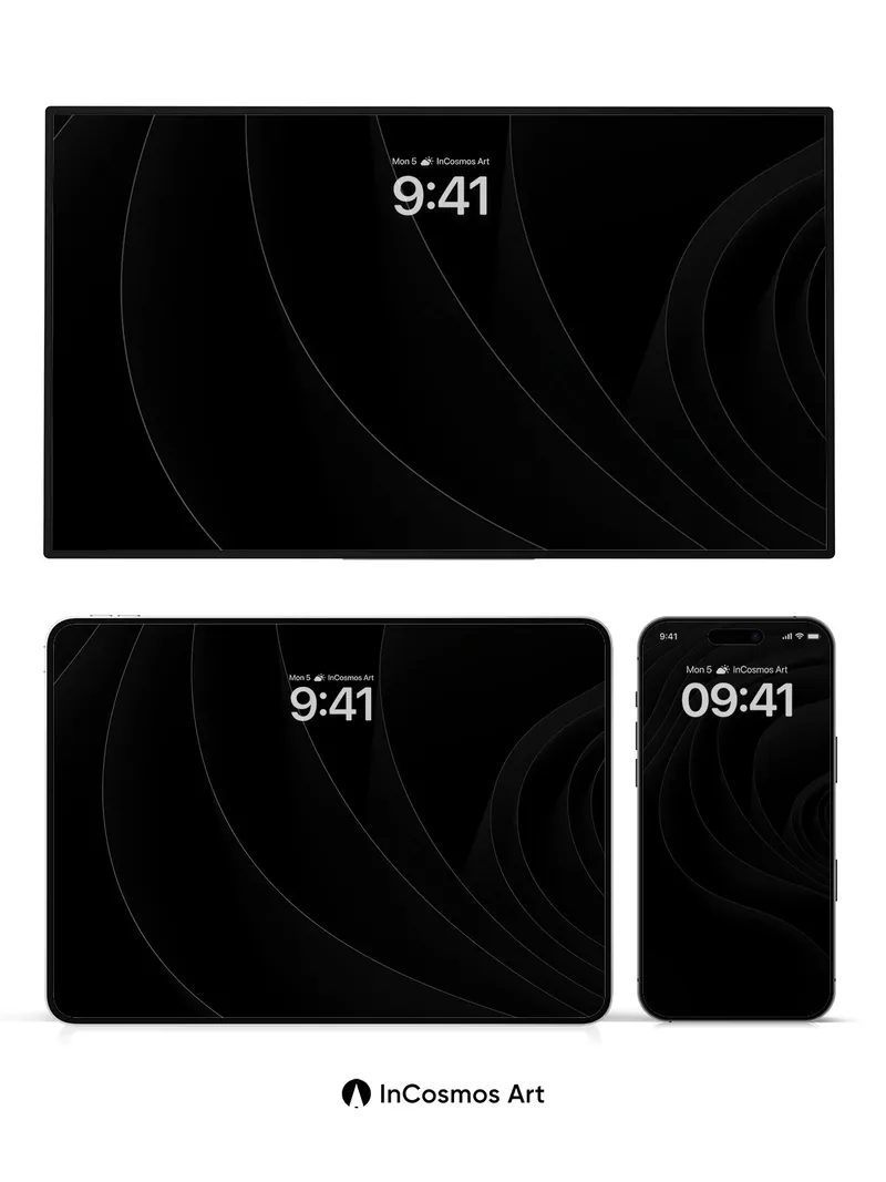 Silent Spiral Wallpaper with Shadowed Curves