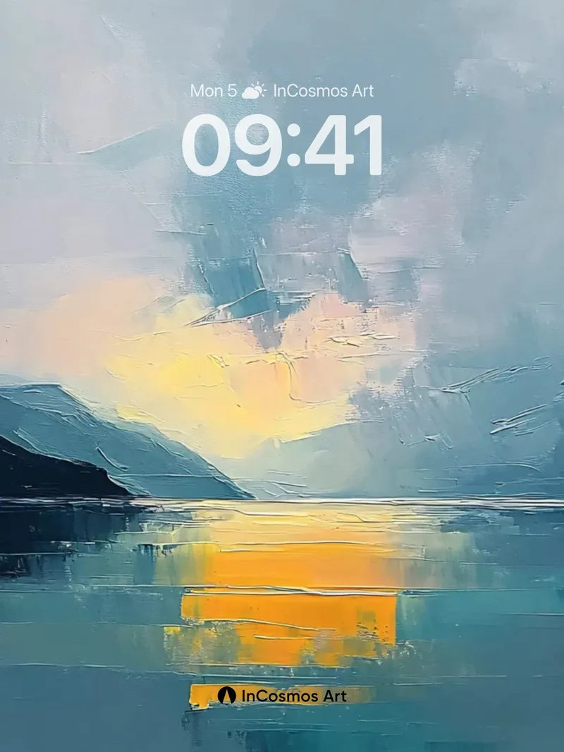 Serene Horizon Wallpaper with Golden Reflections