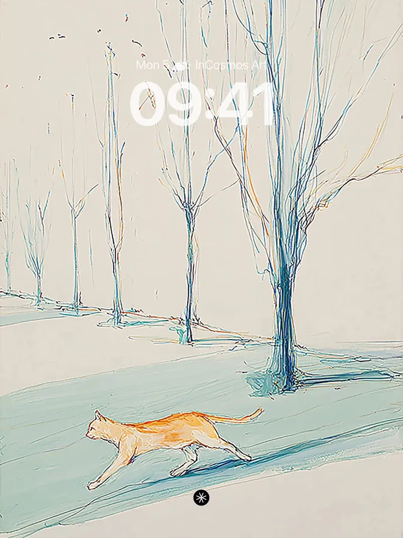 Winter Whisper Prowling Feline Wallpaper wallpaper for iPhone, iPad & Mac