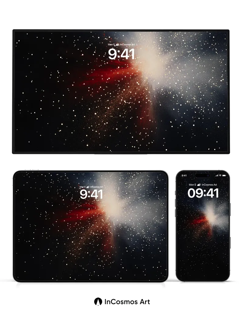 Cosmic Burst Wallpaper with Starlit Veil