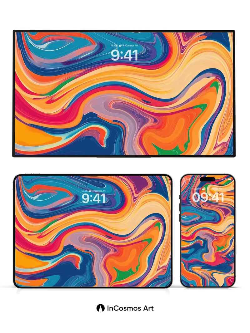 Swirling Chroma Wallpaper with Liquid Light