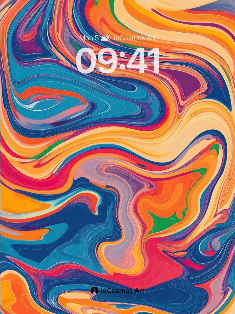 Swirling Chroma Wallpaper with Liquid Light