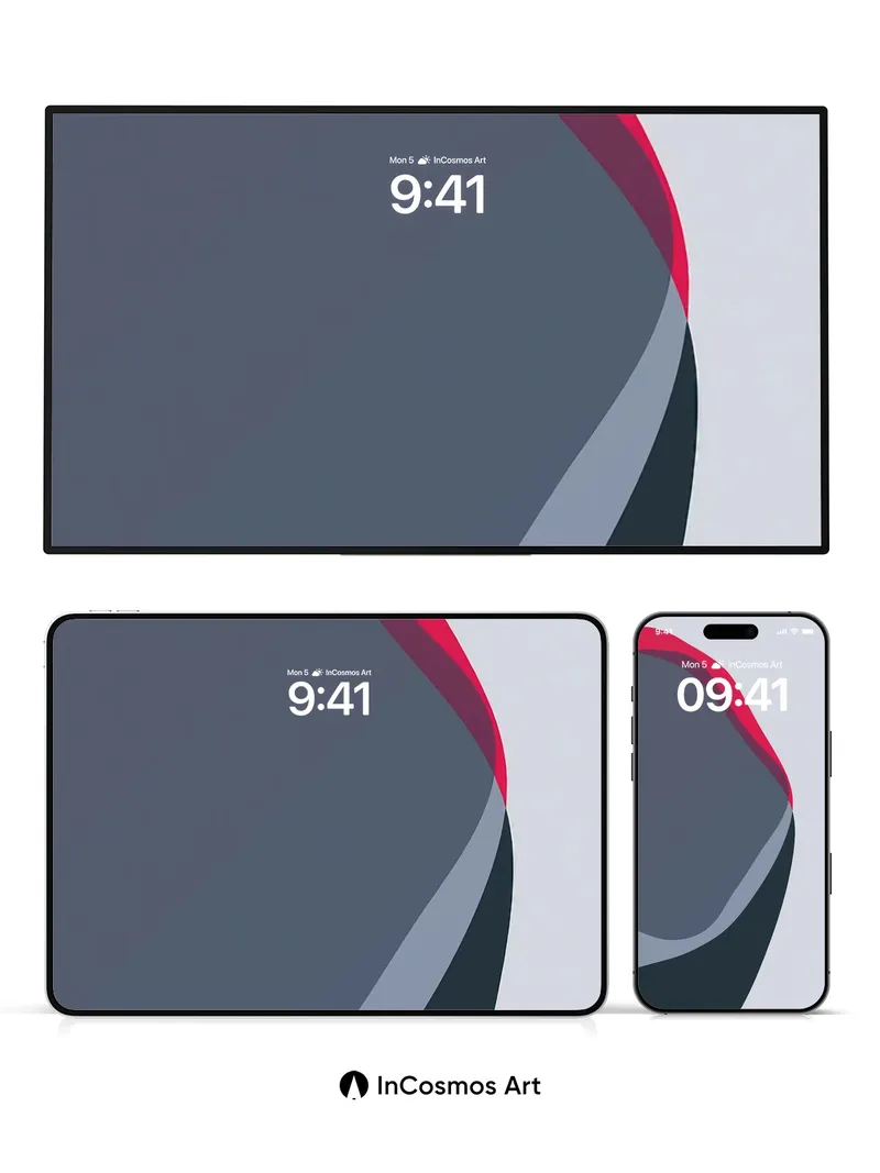 Silent Curve Wallpaper with Crimson Edge