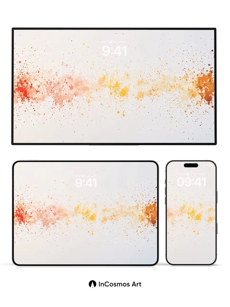 Crimson Whisper Wallpaper with Floating Particles