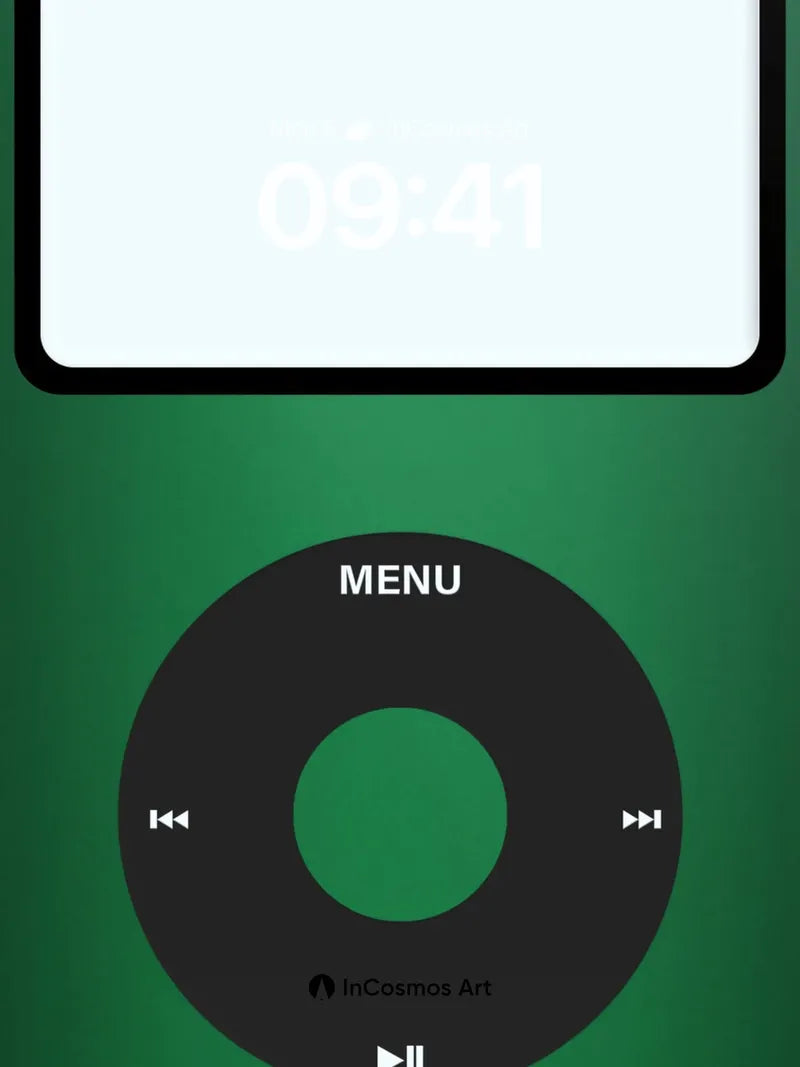 Nostalgic Green Glow Wallpaper with Classic Click Wheel
