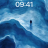 Solitary Blue Abyss Wallpaper with Ethereal Flow wallpaper for iPhone, iPad & Mac