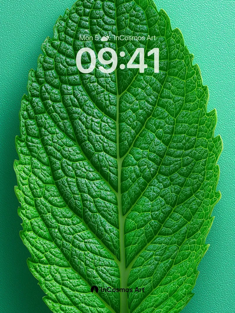 Crisp Vein Wallpaper with Living Green wallpaper for iPhone, iPad & Mac