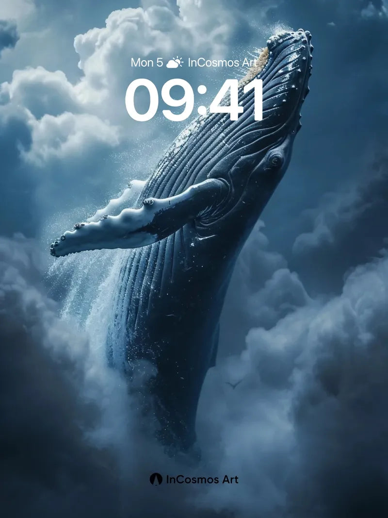 Celestial Whale Wallpaper in Clouded Depths wallpaper for iPhone, iPad & Mac