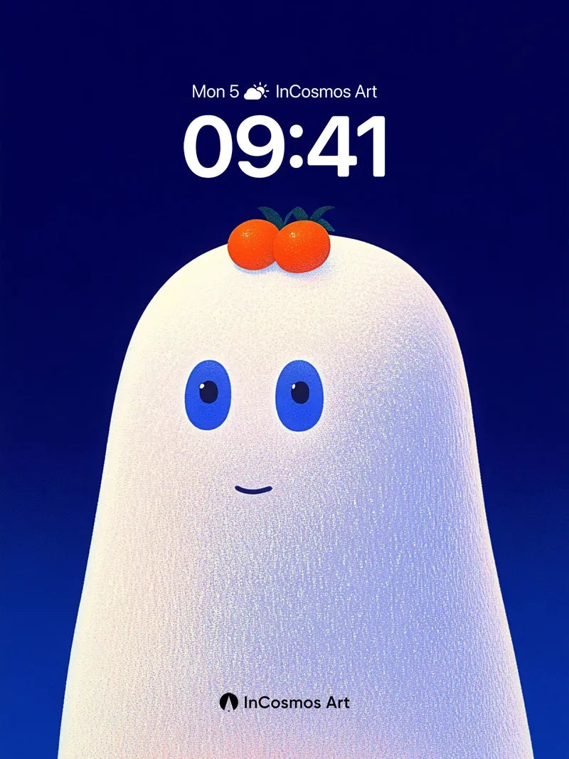 Gentle Ghost Wallpaper with Cherry Crown