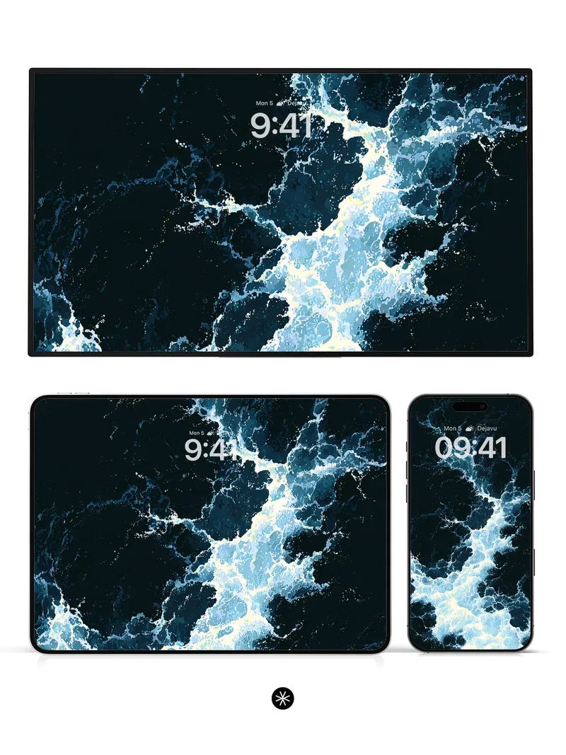 Mysterious Waterflow Abstract AMOLED Black Wallpaper