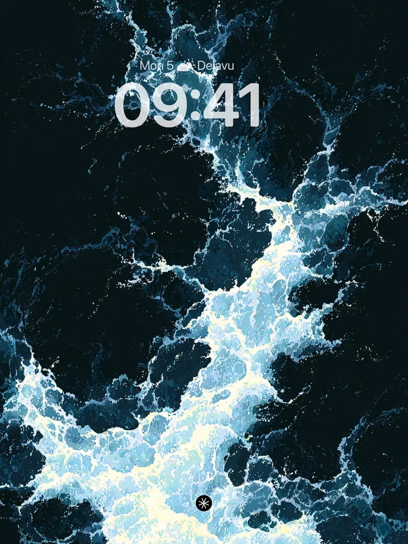 Mysterious Waterflow Abstract AMOLED Black Wallpaper wallpaper for iPhone, iPad & Mac