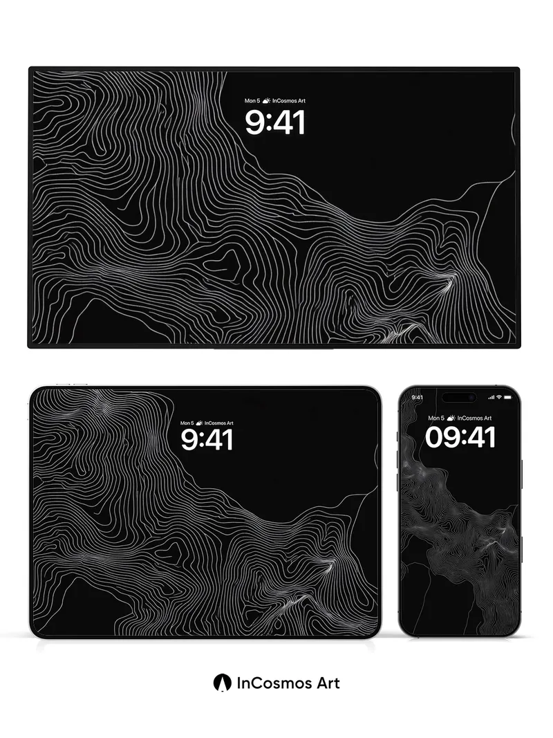 Silent Contour Wallpaper with Ghost Lines