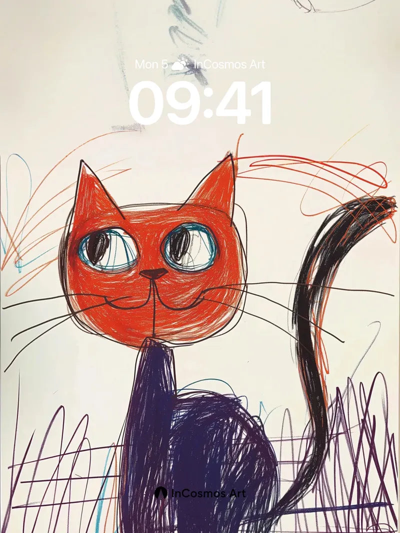 Whimsical Scratch Wallpaper with Playful Lines wallpaper for iPhone, iPad & Mac
