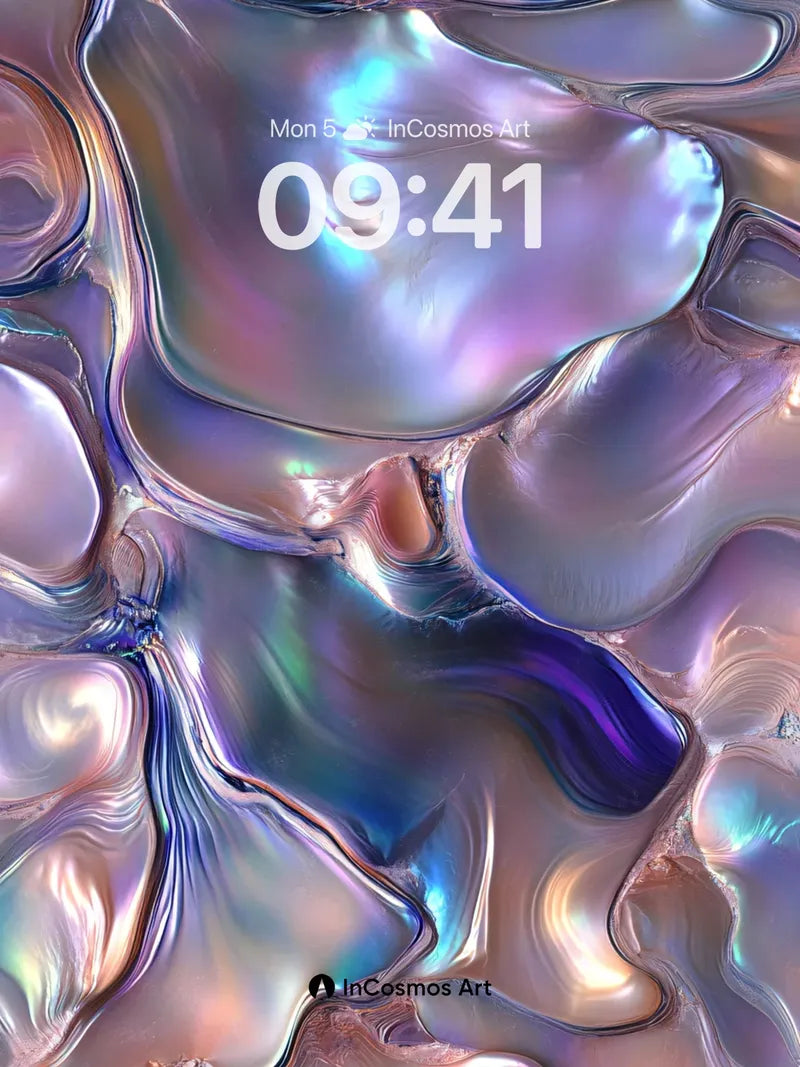 Iridescent Wave Wallpaper with Liquid Light