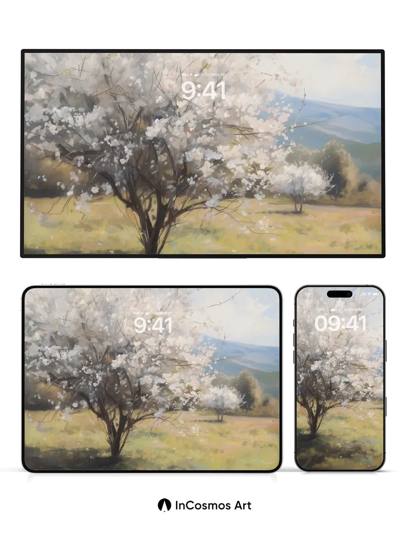 Serenity Bloom Wallpaper with Soft Light Veil