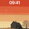 Crimson Hush Wallpaper with Crescent Moon wallpaper for iPhone, iPad & Mac