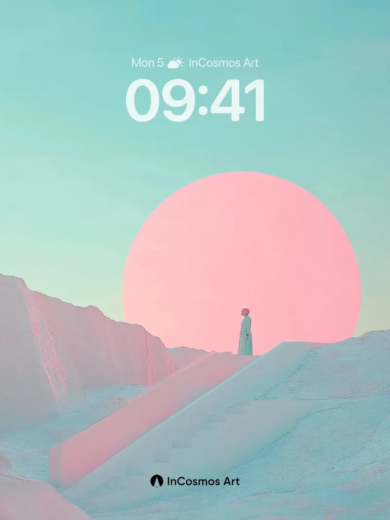 Serenity Sunset Wallpaper with Solitary Figure