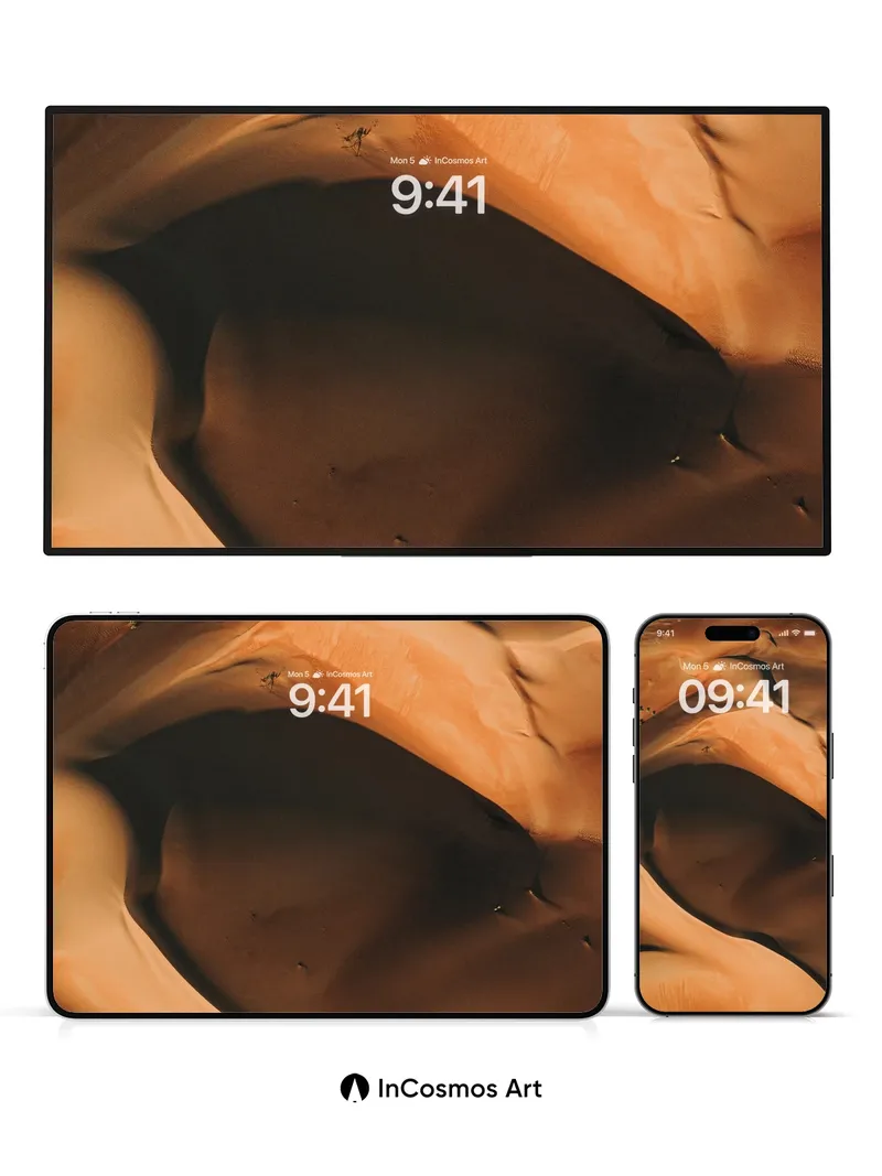 Serpentine Dune Wallpaper with Shadowed Depths