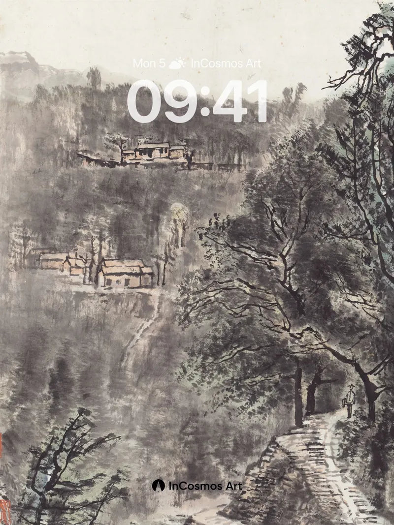 Misty Pathway Wallpaper with Ancient Ink Echoes