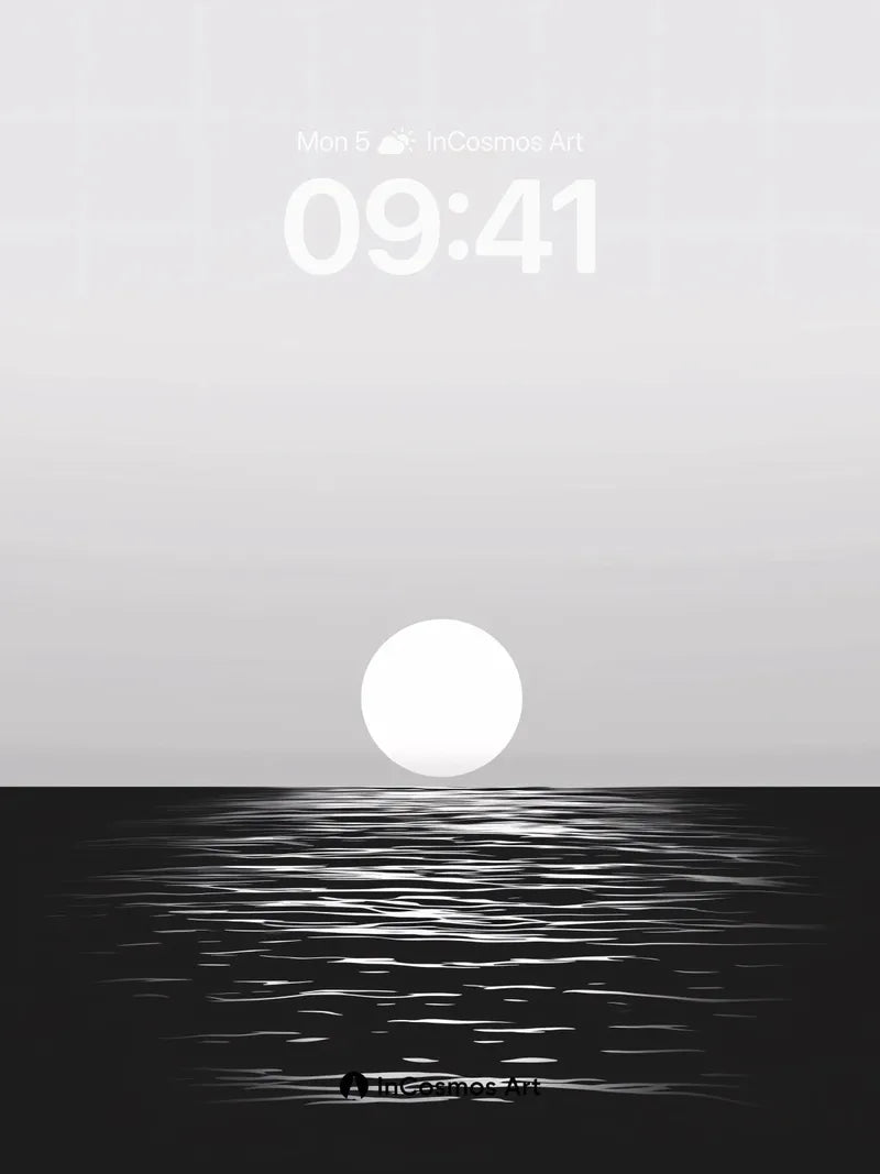 Serenity Horizon Wallpaper with Lunar Glow