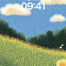 Serenity Field Wallpaper with Dandelion Whispers wallpaper for iPhone, iPad & Mac