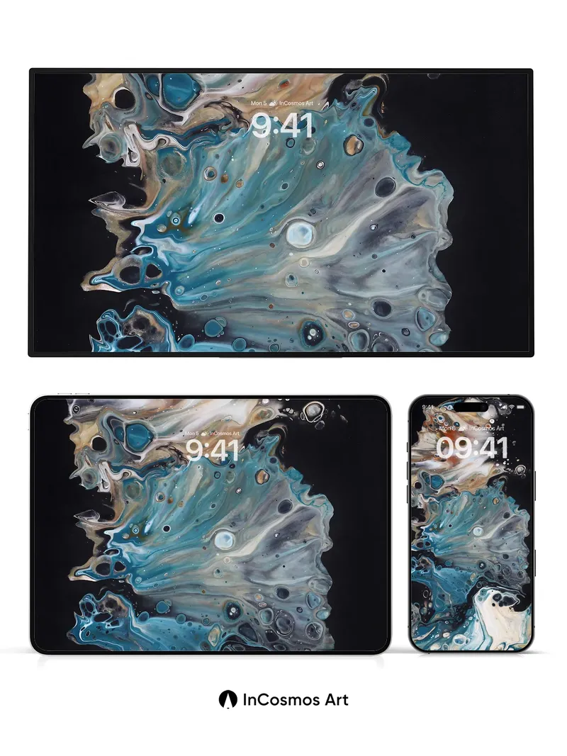 Cosmic Drift Wallpaper with Ethereal Veils