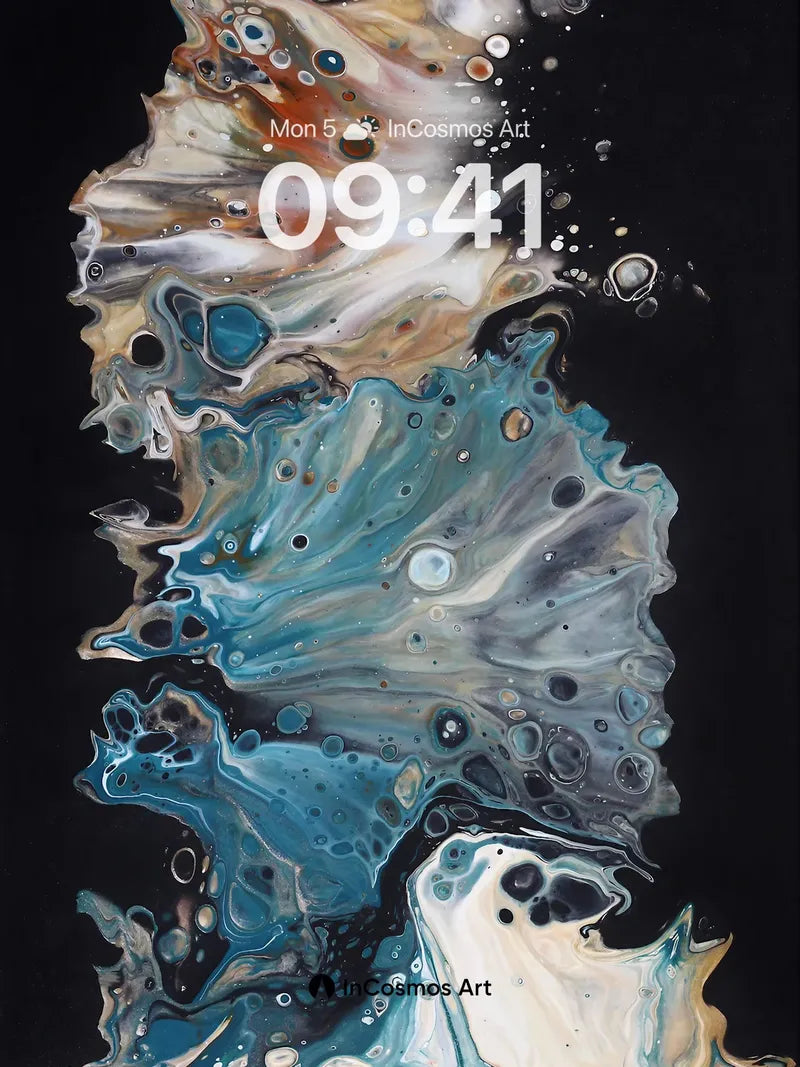 Cosmic Drift Wallpaper with Ethereal Veils