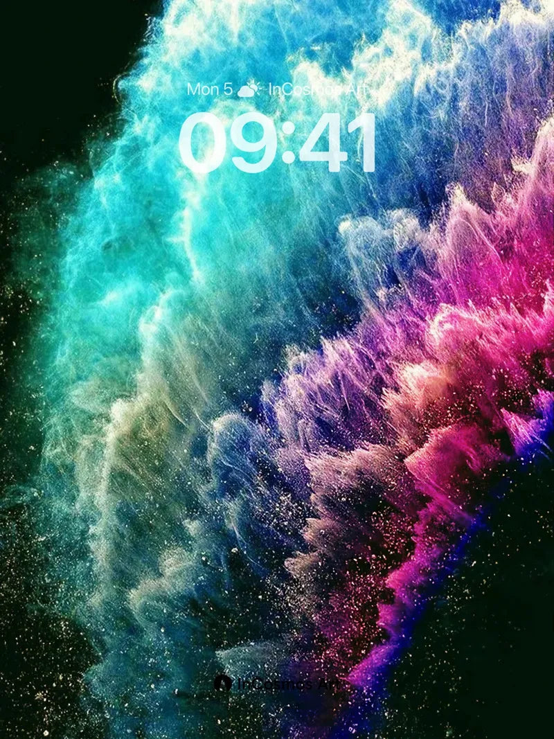 Cosmic Chroma Wallpaper with Starlit Veils