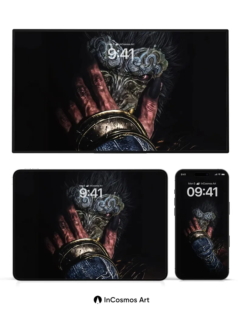 Shadowed Gaze Wallpaper with Armor and Myth