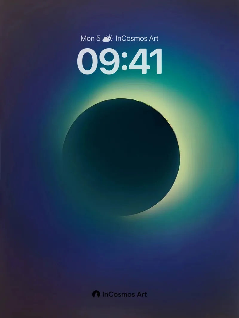 Ethereal Eclipse Wallpaper with Neon Halo