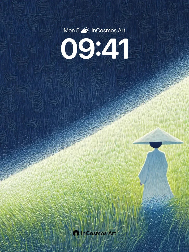 Serenity Slope Wallpaper with Lone Figure