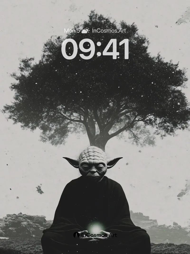 Serenity Grove Wallpaper with Starlit Roots