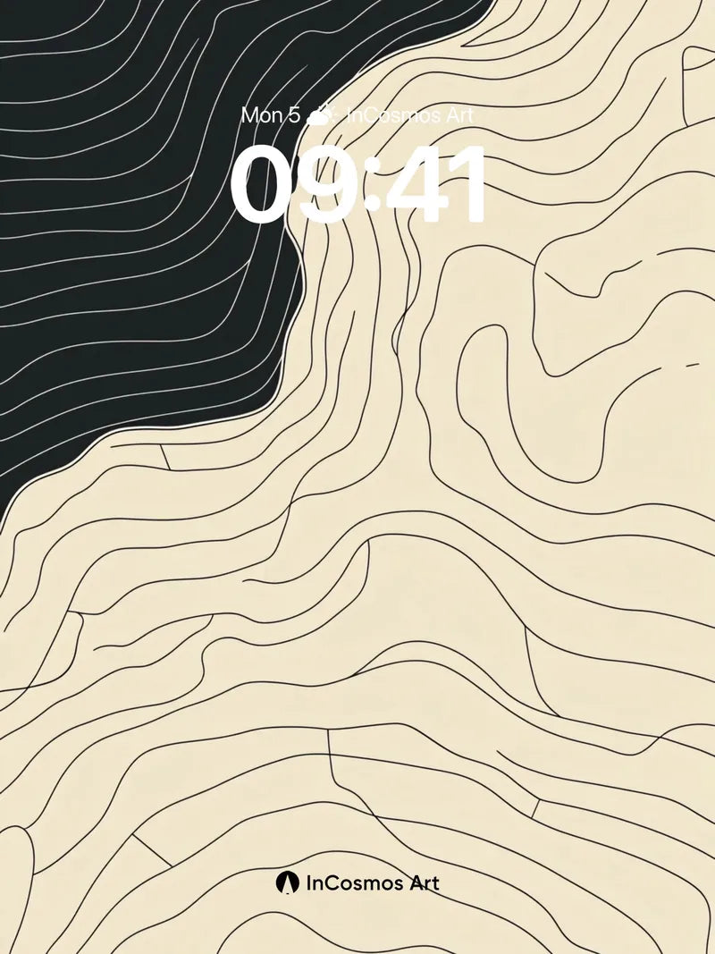 Silent Contour Wallpaper with Topographic Breath