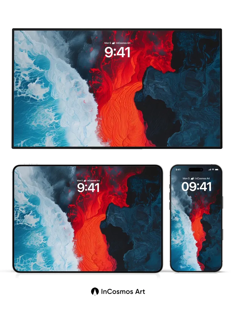 Frostfire Wallpaper with Volcanic Pulse