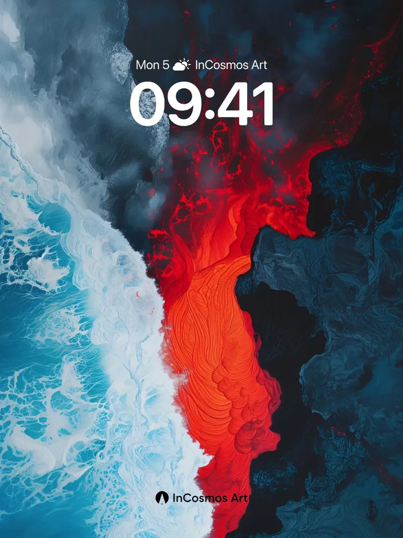 Frostfire Wallpaper with Volcanic Pulse