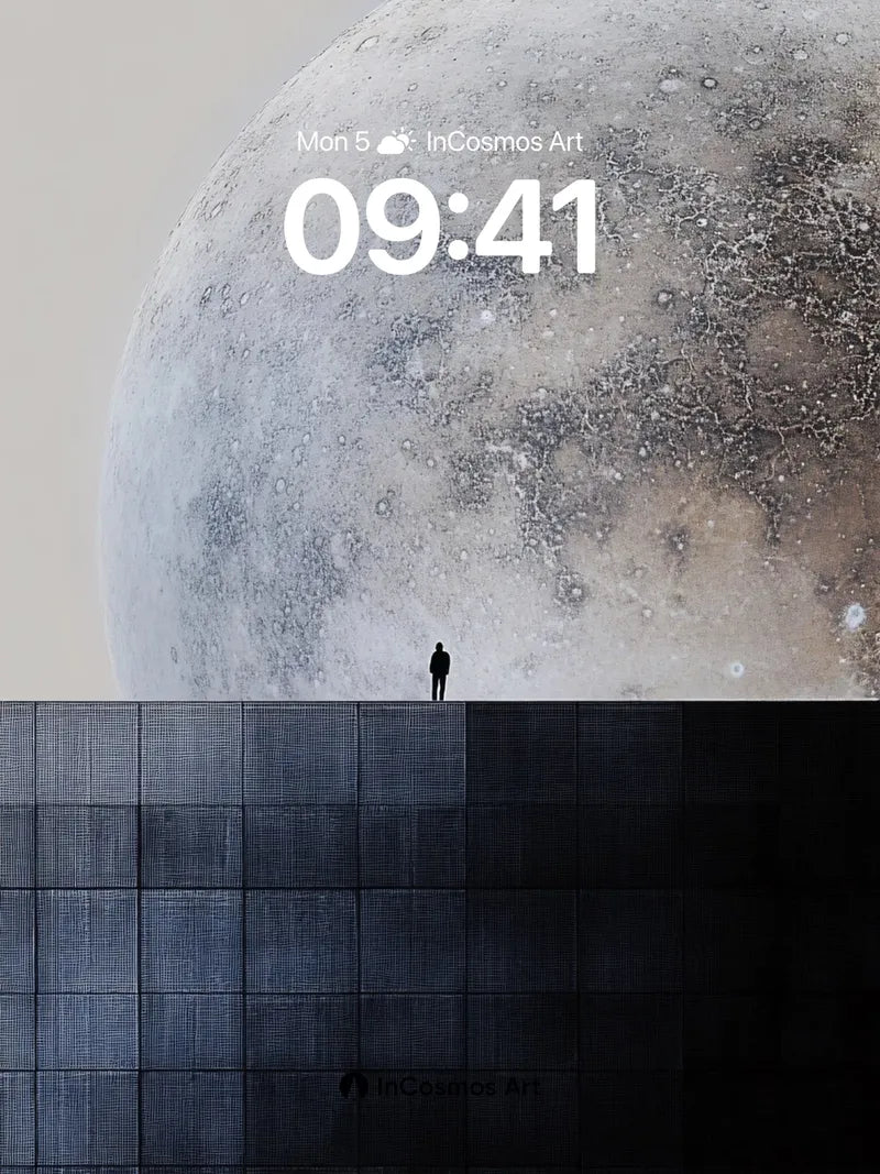 Lonely Horizon Wallpaper with Lunar Gaze