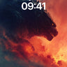 Apocalyptic Titan Wallpaper with Fiery Sky wallpaper for iPhone, iPad & Mac