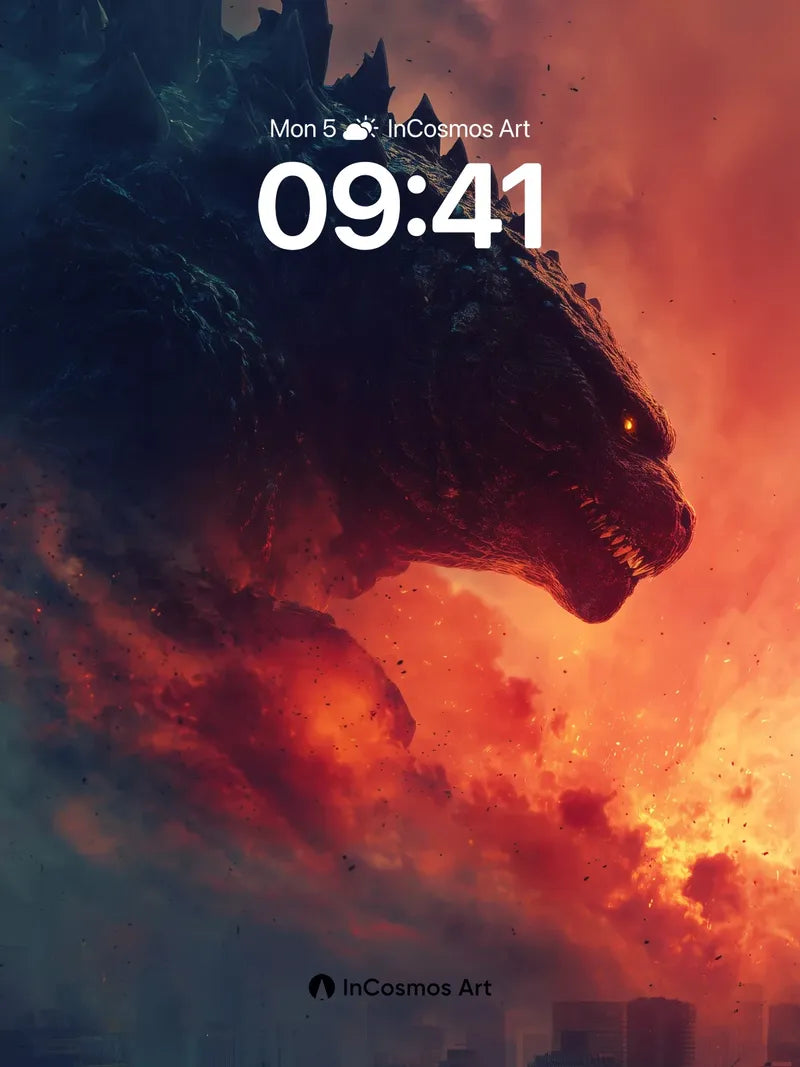 Apocalyptic Titan Wallpaper with Fiery Sky