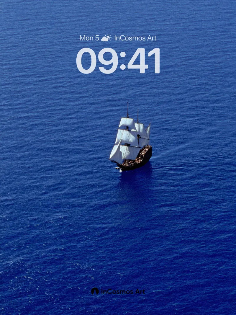 Serenity Sail Wallpaper with Midnight Ocean