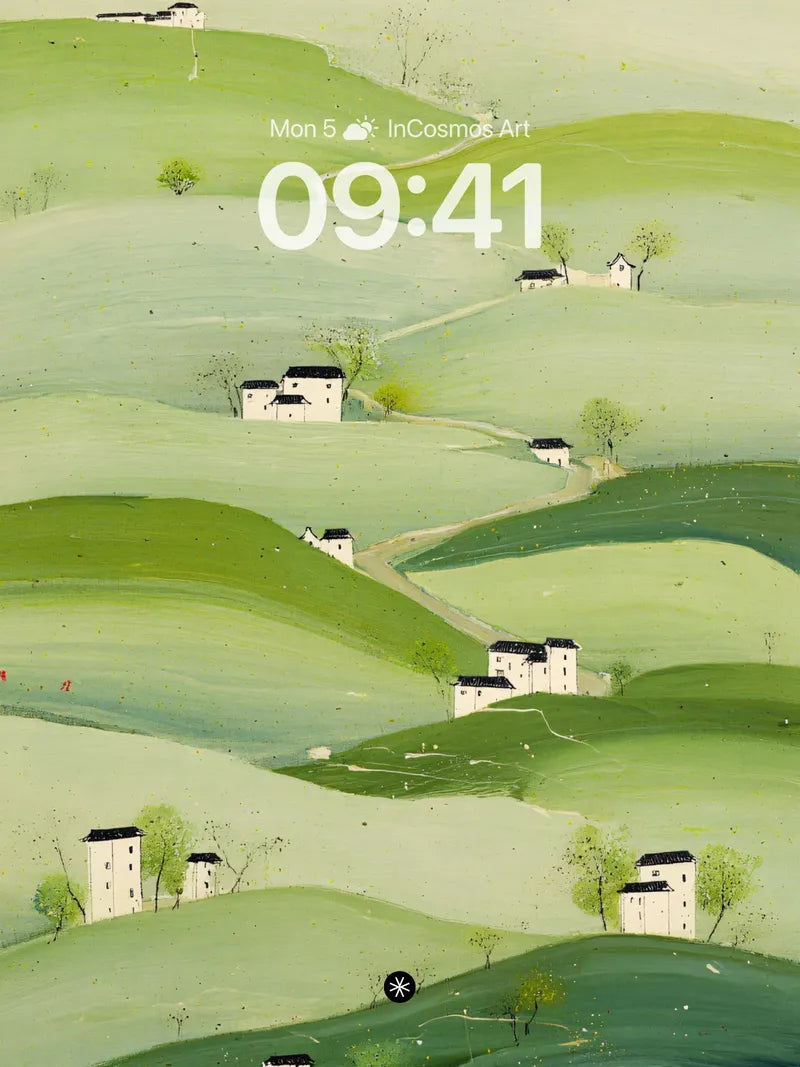 Serene Hillside Wallpaper with Whispering Greens wallpaper for iPhone, iPad & Mac