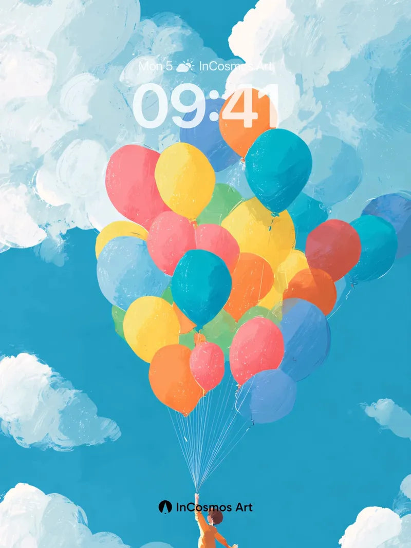 Floating Wonder Wallpaper with Skybound Balloons wallpaper for iPhone, iPad & Mac