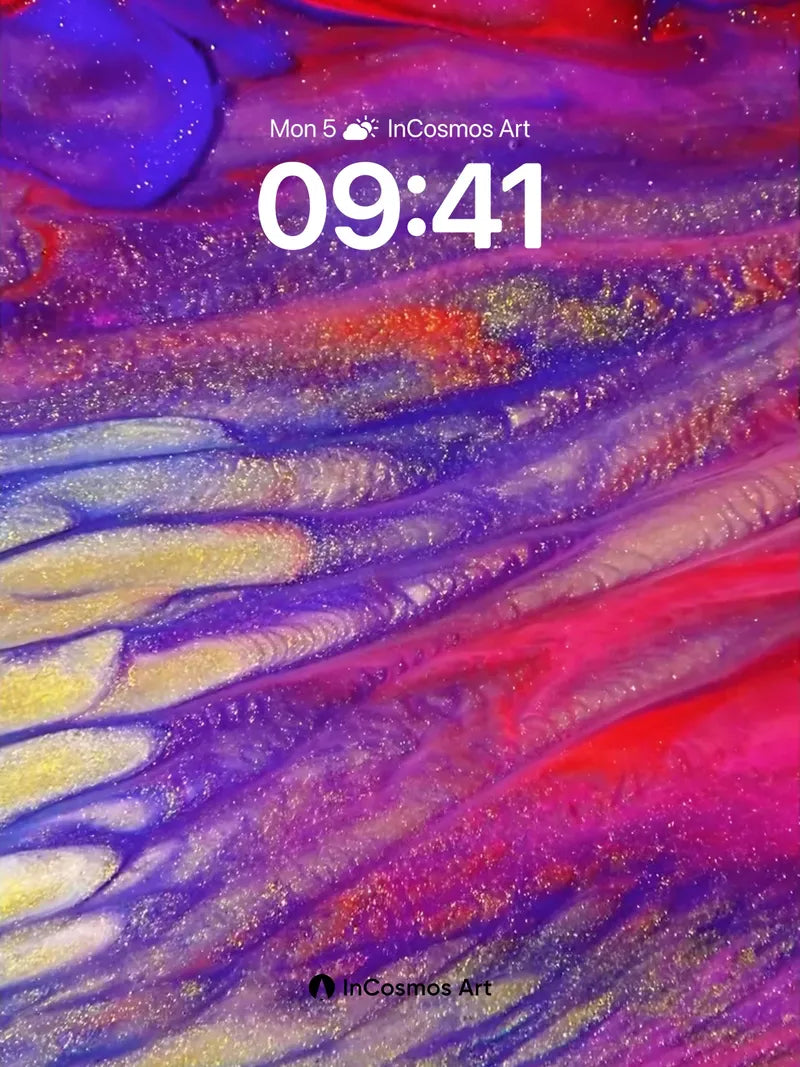 Cosmic Pulse Wallpaper with Glittering Veins